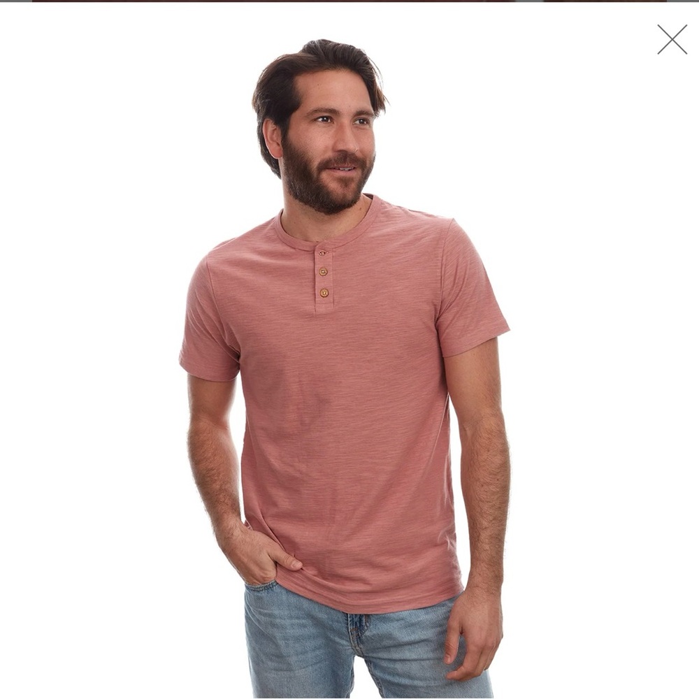 Brand New Men's Noel Solid Slub Henley Shirt